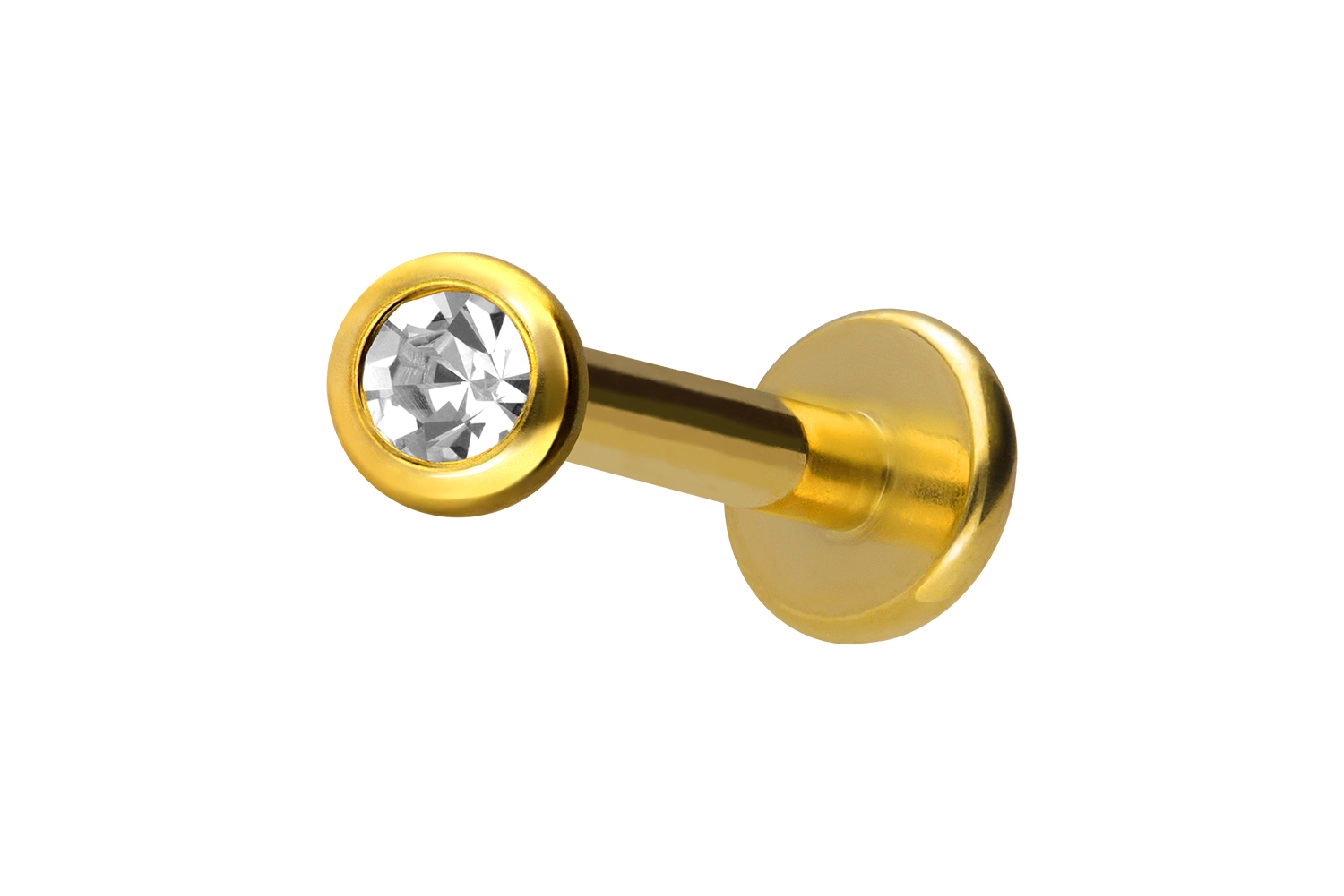 Titan Labret Piercing mit Innengewinde KRISTALL